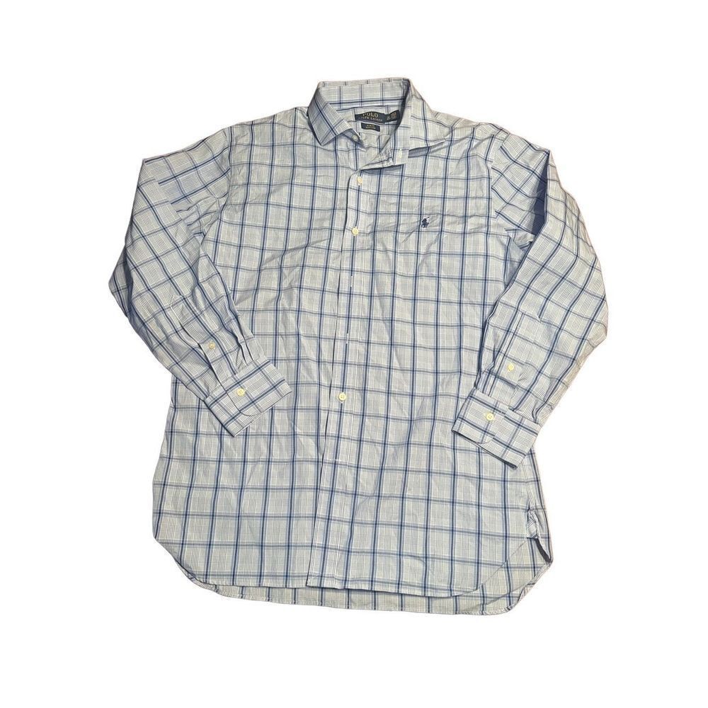 Polo Ralph Lauren Mens Button Down Long Sleeve Shirt Blue Adult 16.5 32/33 - Picture 1 of 6